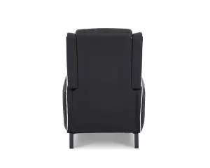 Cougar Gaming Recliner Armchair with Footrest , Black Faux Leather With White Trim