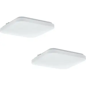 2 PACK Wall Flush Ceiling Light Colour White Shade White Plastic Bulb LED 11.5W