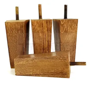 SET OF 4 REPLACEMENT FURNITURE BUN FEET DARK OAK WASH TURNED WOOD LEGS 100mm HIGH SETTEE CHAIRS SOFAS FOOTSTOOLS M10