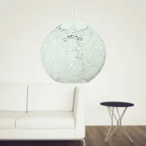 First Choice Lighting Abaca White 8" Globe Ceiling Light Shade