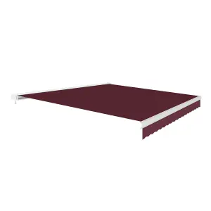 Primrose Awnings 2.5m x 2m Retractable Manual Full Cassette Burgundy Awning Outdoor Patio Canopy