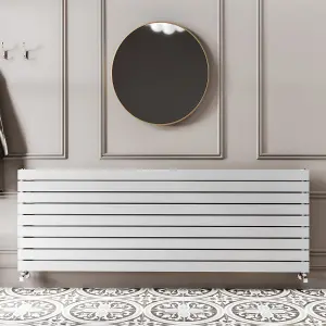 Porter White Double Horizontal Flat Panel Radiator - 1600x610mm