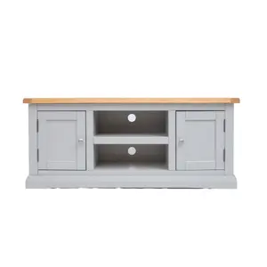 Loreo Light Grey 2 Door TV Cabinet Chrome Knob