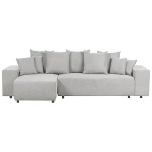 Corner Sofa LUSPA Light Grey Fabric Right Hand