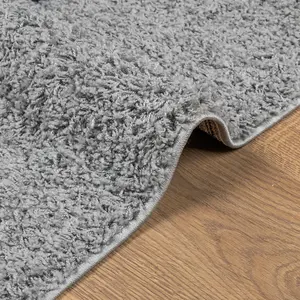 Shaggy Rug PAMPLONA High Pile Modern Grey 160x160 cm