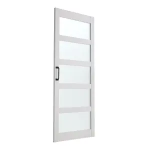 White Coated Sliding Internal Door Indoor Door Barn Door 91cm W x 213cm H and Sliding Kit Set