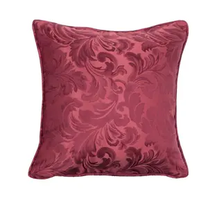 Algonac Damask Square Throw Cushion Wine