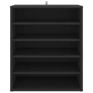 Berkfield Shoe Cabinet Black 60x35x70 cm Engineered Wood