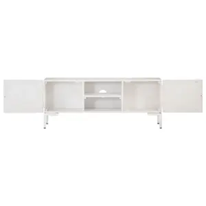 Berkfield TV Cabinet White 115x30x46 cm Solid Mango Wood