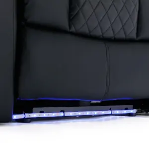 Broadway 2 Seater Electric Recliner Cinema Sofa USB Charging Led Base (Black)