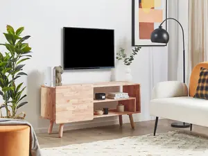 Beliani Scandinavian TV Stand Light Wood WESTFIELD