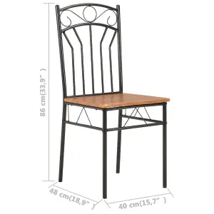 Berkfield Dining Chairs 2 pcs Brown MDF