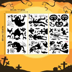 Walplus Halloween Black Spooky Creatures Window Clings PVC