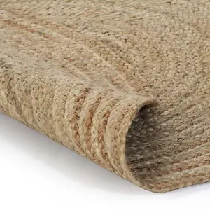 Berkfield Area Rug Braided Jute 120 cm Round