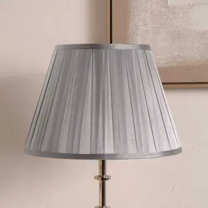 40cm Grey Silk Box Pleat Empire Table Floor Lampshade