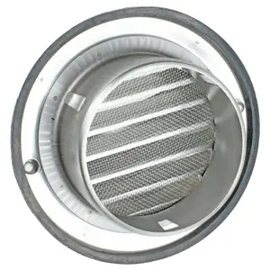 SPARES2GO Stainless Steel Round Bull Nosed External Extractor Wall Vent Outlet with Insect Mesh Grille (4" / 100mm)