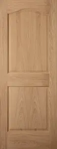 Arched 2 panel Unglazed Arched Oak veneer Internal Door, (H)1981mm (W)762mm (T)35mm