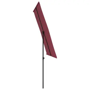 Berkfield Outdoor Parasol with Aluminium Pole 2x1.5 m Bordeaux Red