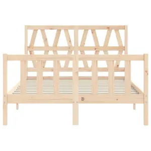 Berkfield Bed Frame with Headboard Small Double Solid Wood