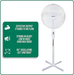 Belaco 16"  Stand Fan - White - Height Adjustable