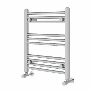 Right Radiators 600x500 mm Straight Heated Towel Rail Radiator Bathroom Ladder Warmer Chrome