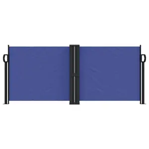 Retractable Side Awning Blue / 100" H x 1000" W