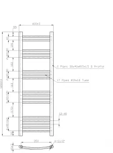 Right Radiators 1200x400 mm Bathroom Curved Heated Towel Rail Radiator Warmer Ladder Chrome