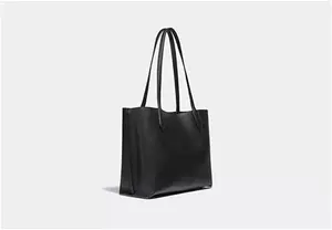 COACH® Women's Willow Tote Bag In Black | Split Leather