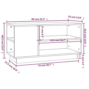 Berkfield TV Cabinet Honey Brown 80x35x40.5 cm Solid Wood Pine