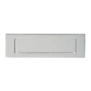 Inward Opening Letterbox Plate 325mm Fixing Centres 358 x 113mm Polished Chrome