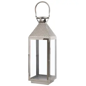 Beliani Modern Lantern BALI Metal Silver