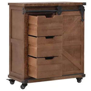 Berkfield Storage Cabinet Solid Fir Wood 64x33.5x75 cm Brown