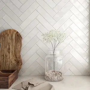 La Boca White  246 x 60 Glossy metro Tile