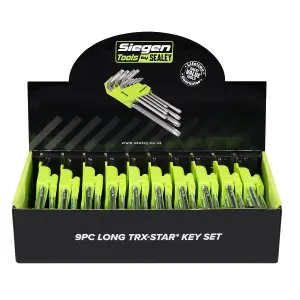 Siegen Long TRX-Star Key Set 9pc 62.5-177mm T10 T15 T20 T25 T27 T30 T40 T45 T50