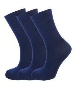 Green Bear Unisex Bamboo NAVY Colour Socks-size 6-8 Cushioned Sole - Soft & Antibacterial - 3 Pack