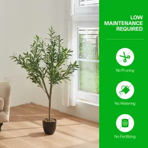 120cm H Artificial Olive Tree Decorative Plant in Planter Suitable for Home Office Living Room