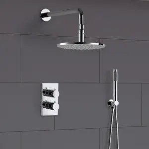 Violet Round Concealed Thermostatic Shower Mixer, Led Shower Head & Handset