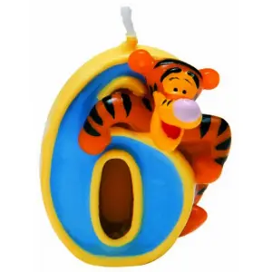 Winnie the Pooh Tigger 6th Birthday Candle Blue/Yellow/Orange (One Size)