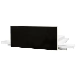 EU King Size Faux Leather Headboard Bed with LED White ZEN