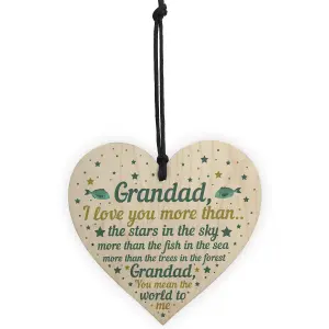 Red Ocean Grandad Gifts For Birthday Christmas Grandad Gifts From Grandchildren Handmade Wooden Hanging Heart Plaque Keepsake