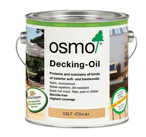 Osmo Decking or Furniture Oil - Teak Oil Clear - 2.5 Litre