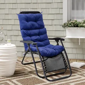 Navy Blue Garden Polyester Patio Chair Cushions Bench Seat Pads Cushion for Outdoors