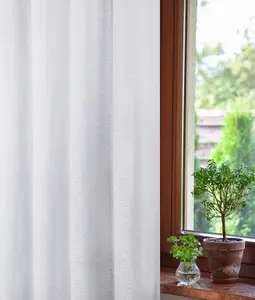 Home Curtains Canterbury Chenille Lined Blackout 90w x 90d" (229x229cm) White Eyelet Curtains (PAIR)