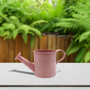 Metal 1.1L Watering Can 4pcs Pastel Pink Garden Sprinkler Planter Flower Sprayer