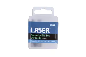 Laser Tools 8734 5pc U-Type Security Bit Set