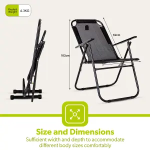 Royalford Folding Camping Chairs for Adults, Comfortable & Portable Folding Garden Chairs Heavy Duty for Outdoors, Fishing, Garden