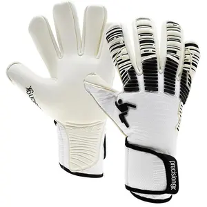 Size 7 Professional JUNIOR Goal Keeping Gloves - ELITE 2.0 Black & White Keeper