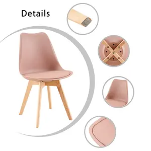 Nero Upholstered Dining Chair (Set of 2) Pink / Oak