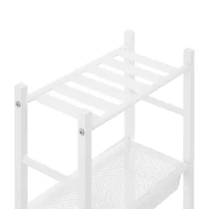 Maison by Premier Dara 4 Tier White Trolley with Basket