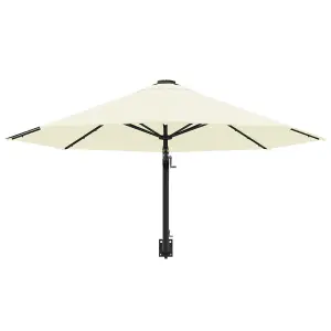 Berkfield Wall-Mounted Parasol with Metal Pole 300 cm Sand